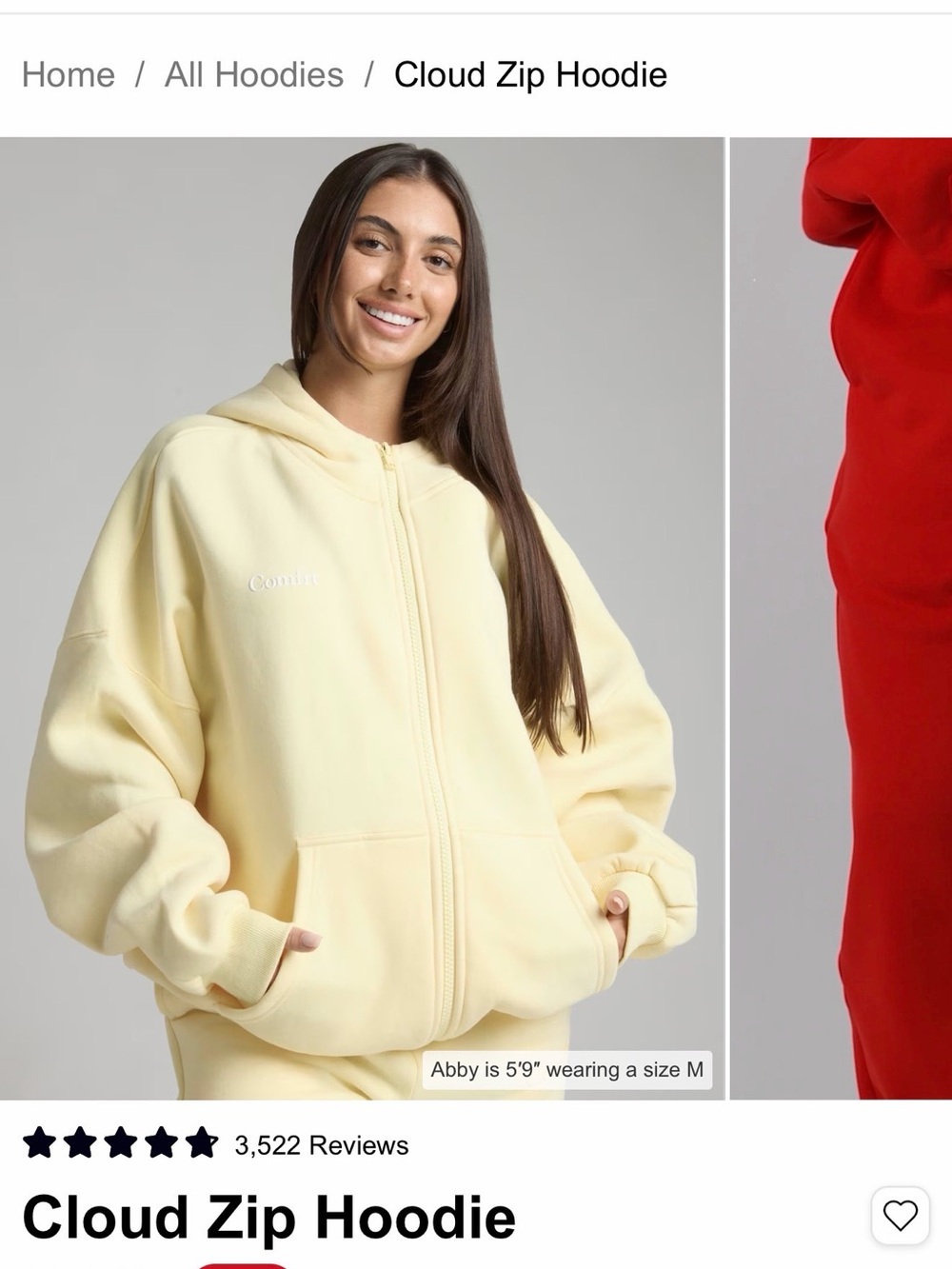 COMFRT Cloud Zip Hoodie - Buttercream Zip-Up Hoodie 3XL